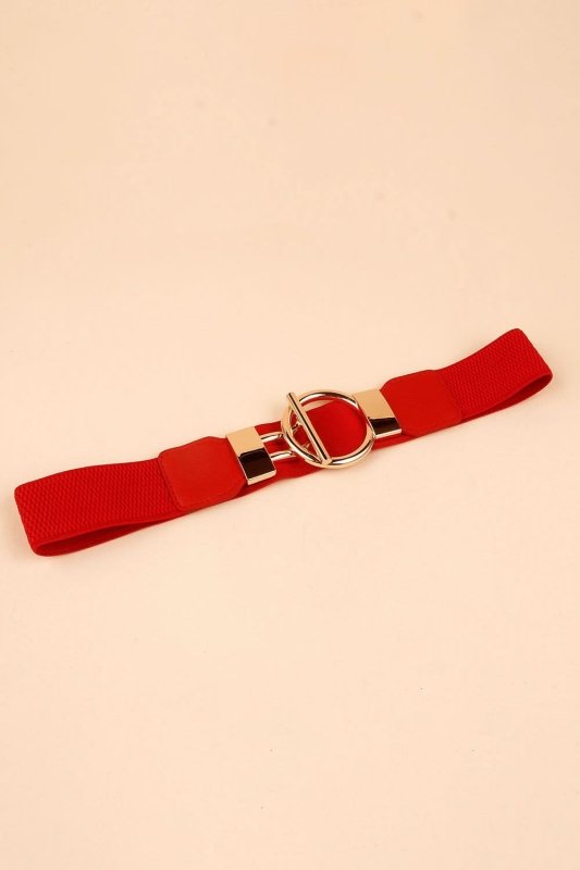 Circle Shape Buckle Zinc Alloy Buckle PU Leather Belt - ShalayeFashion