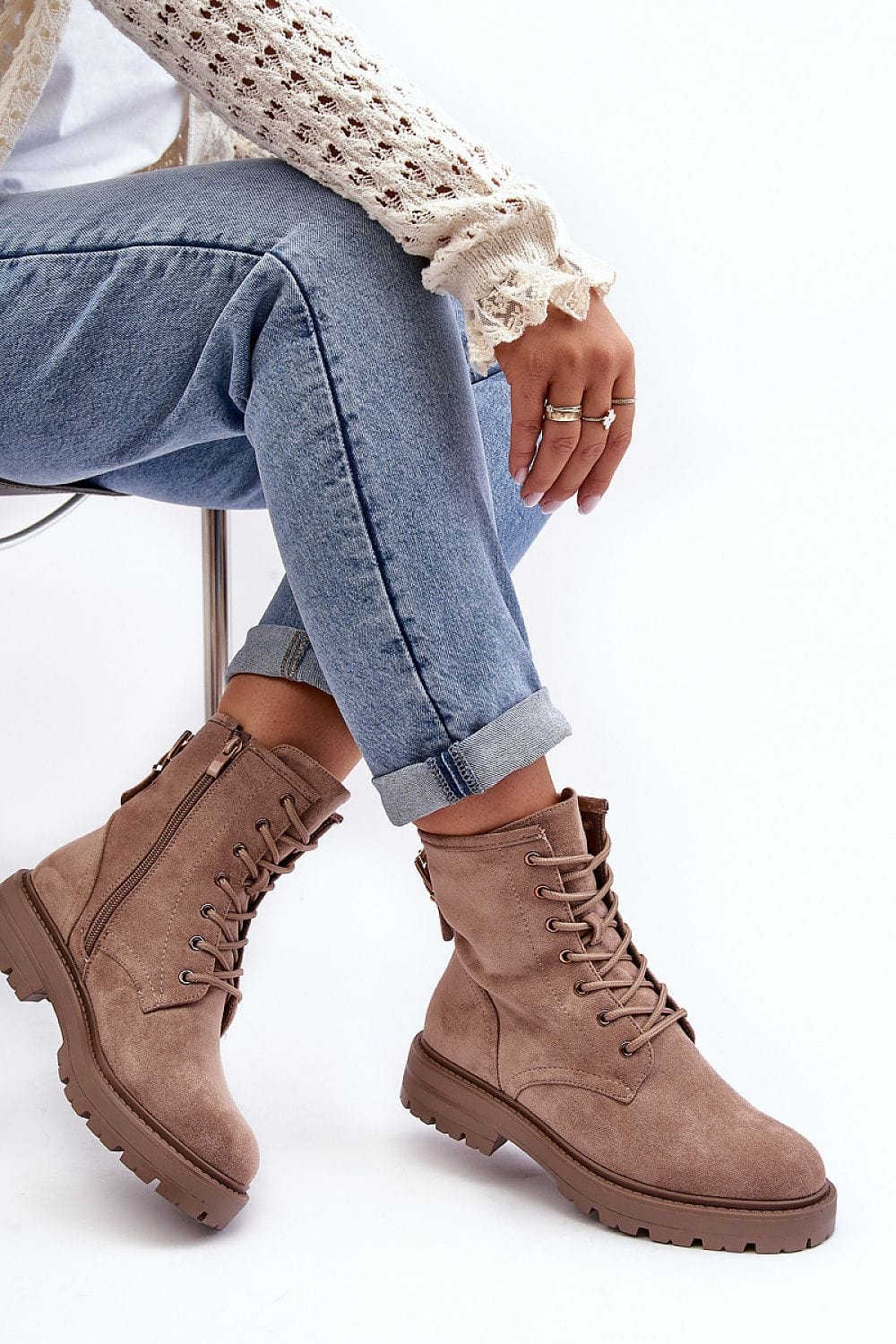 Classic Faux Suede Boots Women Platform - ShalayeFashion