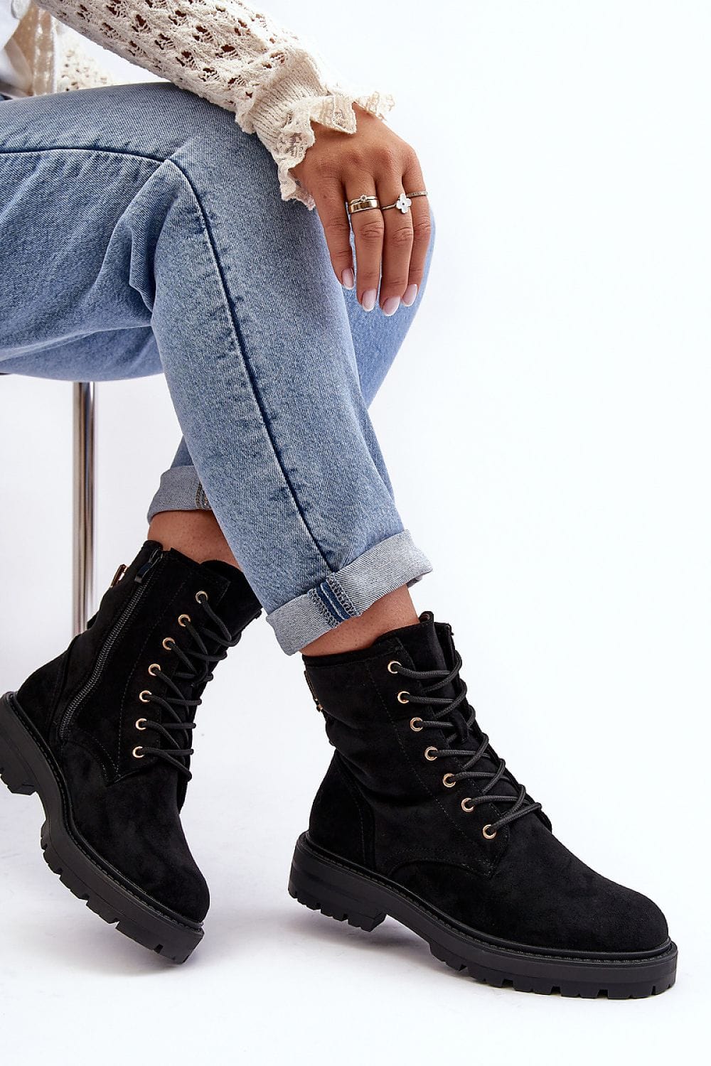Classic Faux Suede Boots Women Platform - ShalayeFashion