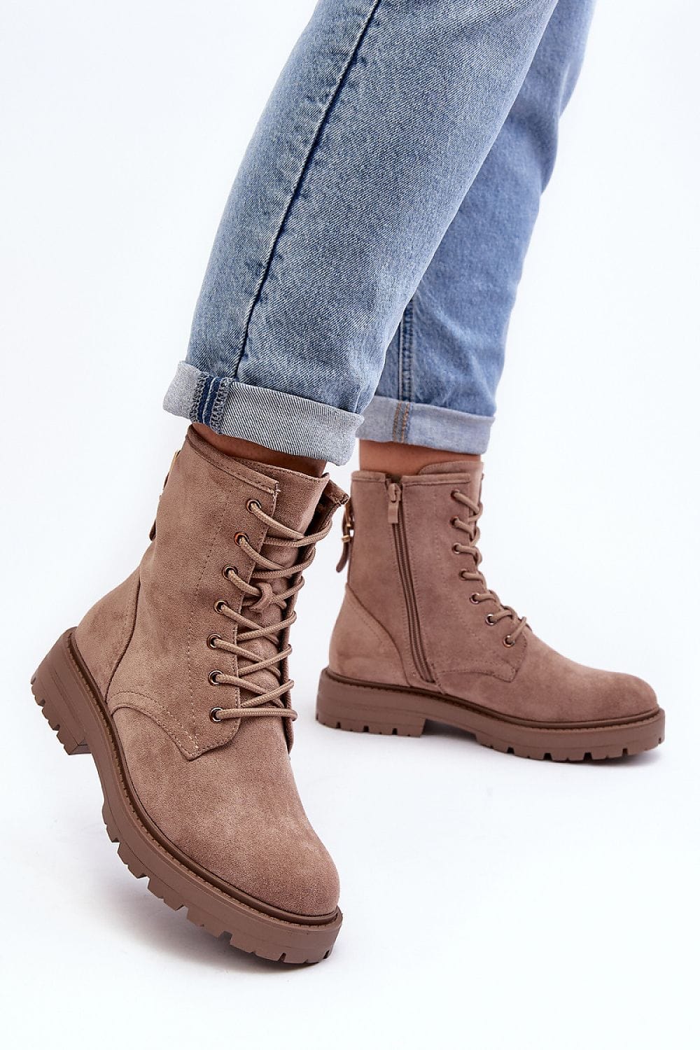 Classic Faux Suede Boots Women Platform - ShalayeFashion