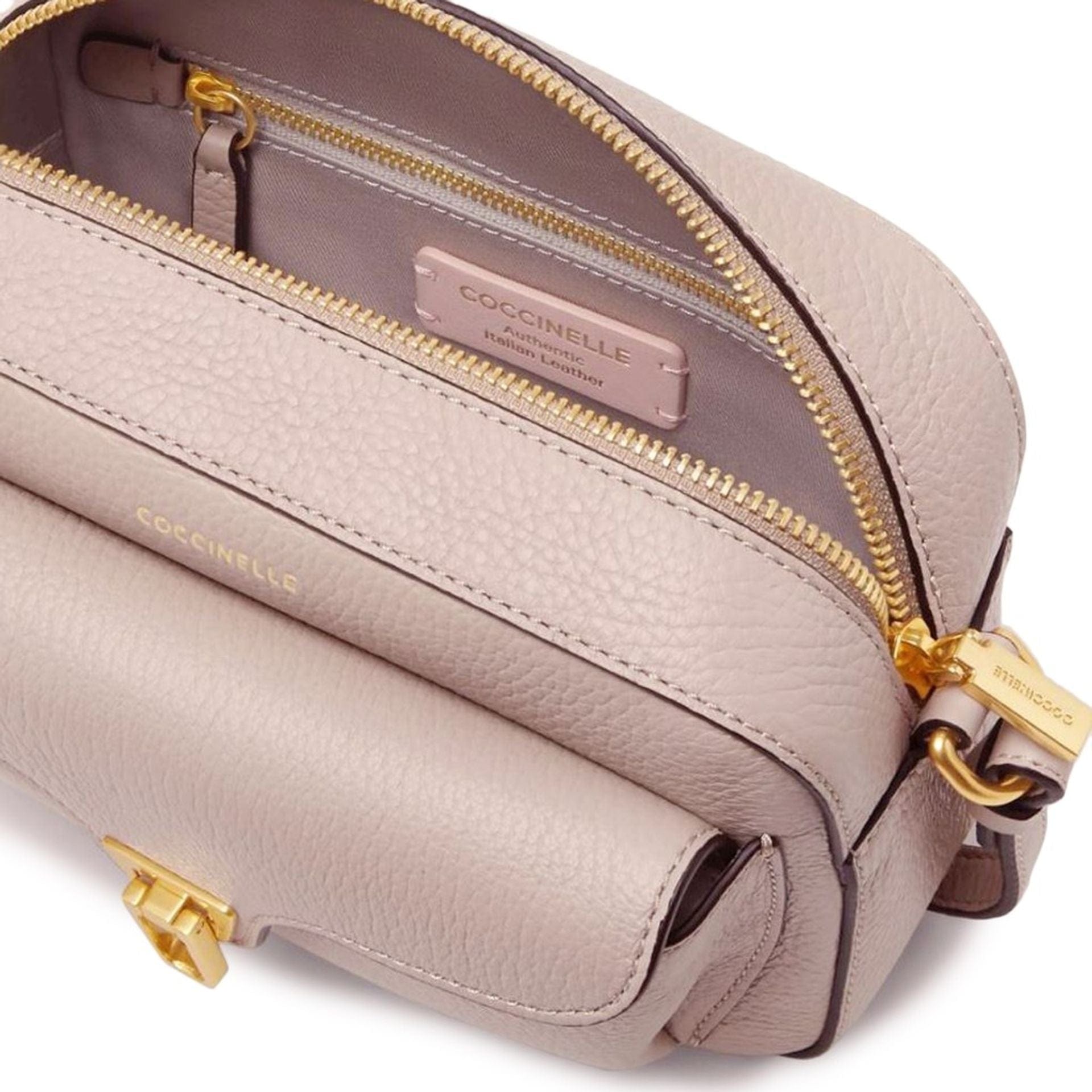 Coccinelle Elegant Crossbody Bag Italian Leather Design - ShalayeFashion