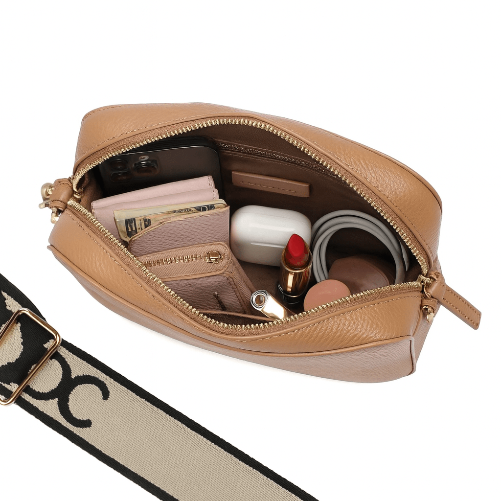 Coccinelle Italian Leather Crossbody Bag - ShalayeFashion
