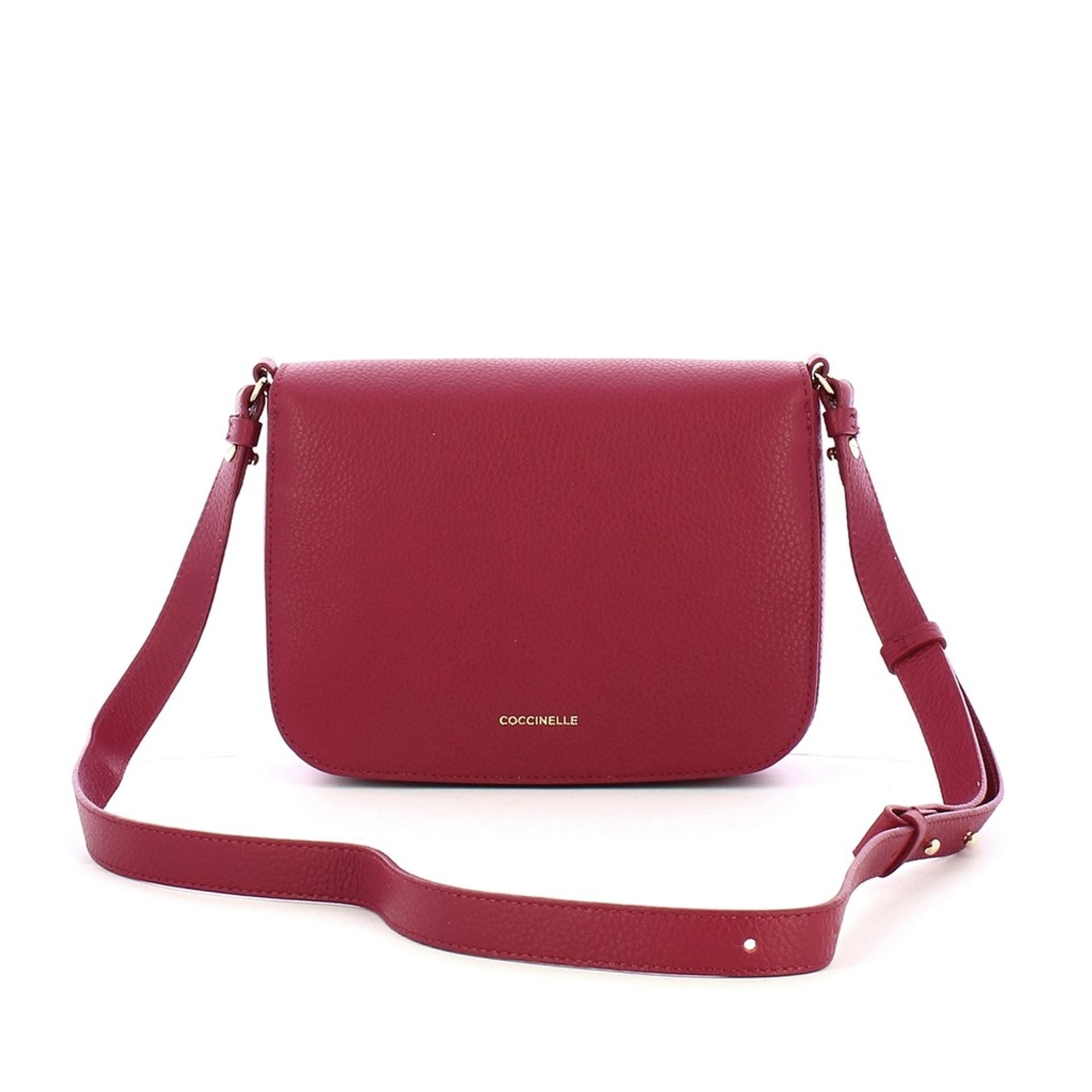 Coccinelle Red Genuine Leather Crossbody - ShalayeFashion