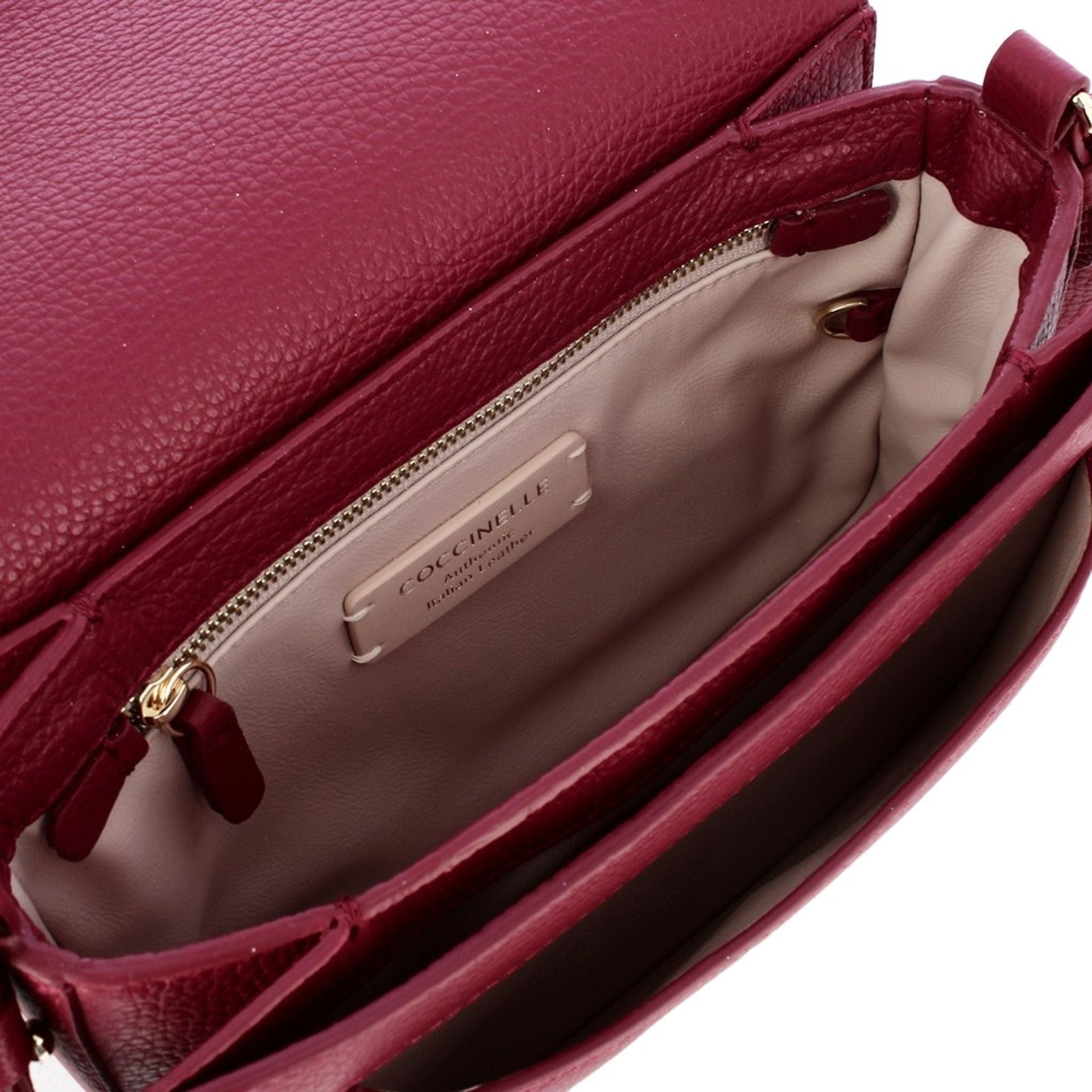 Coccinelle Red Genuine Leather Crossbody - ShalayeFashion
