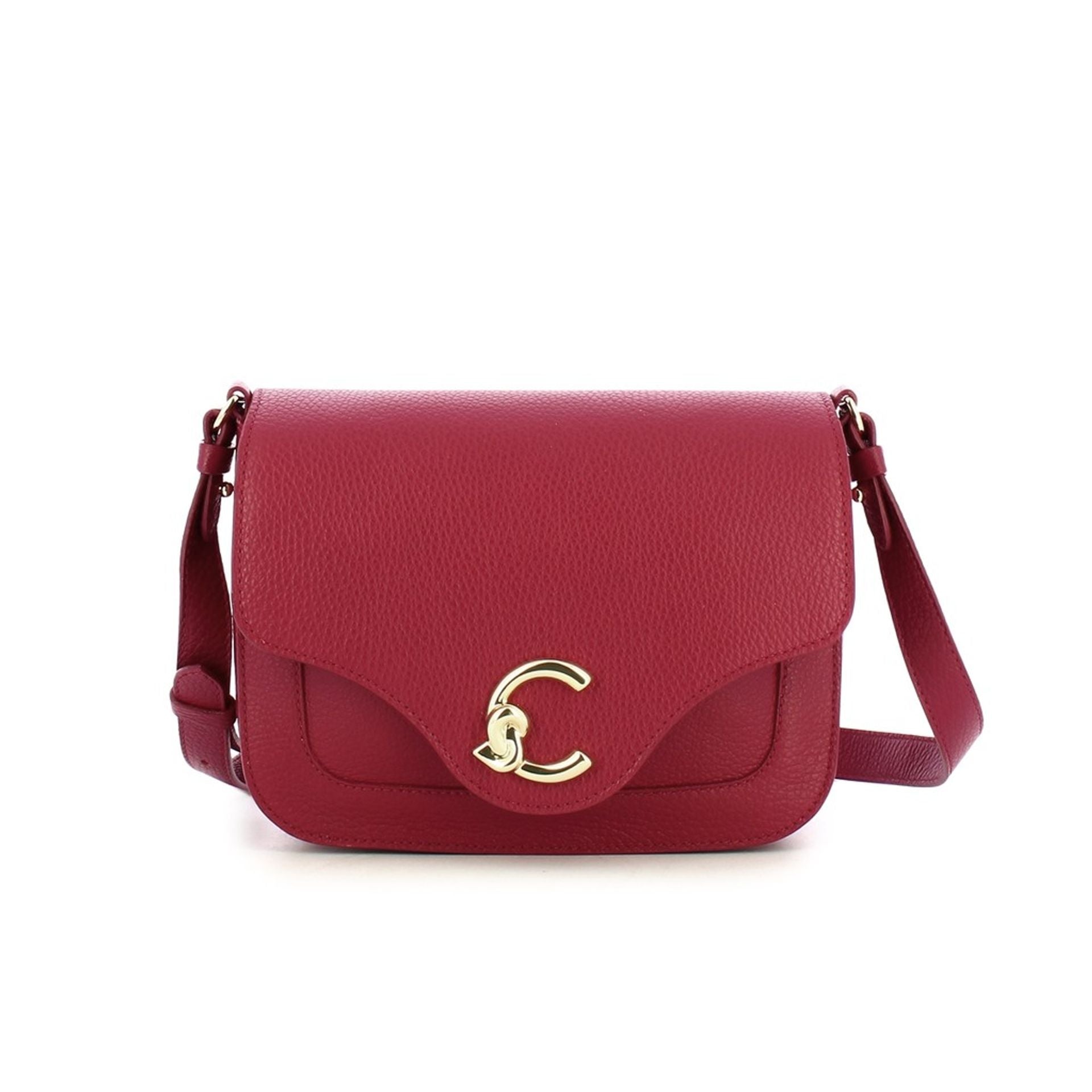 Coccinelle Red Genuine Leather Crossbody - ShalayeFashion