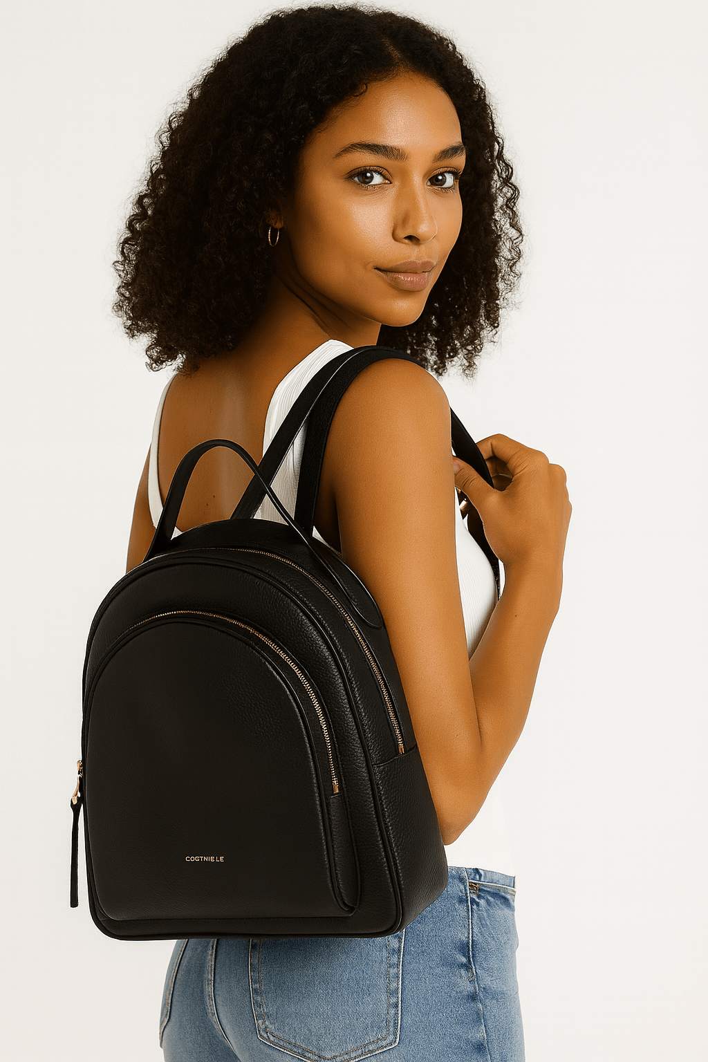 Coccinelle Women’s Black Leather Bag - ShalayeFashion