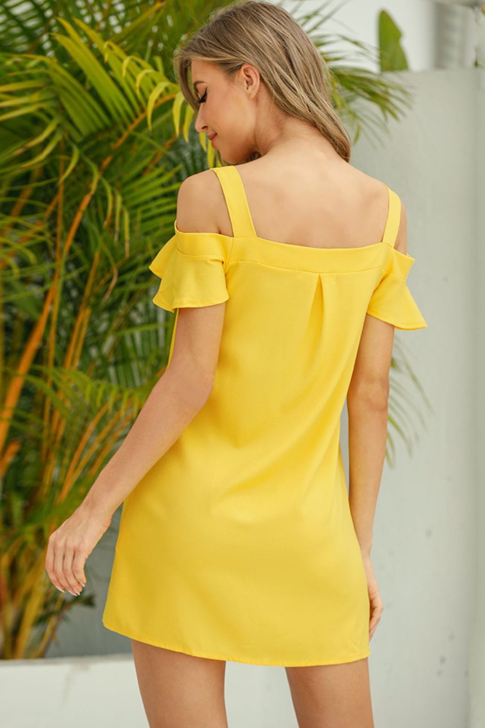 Cold - Shoulder Mini Dress - ShalayeFashion