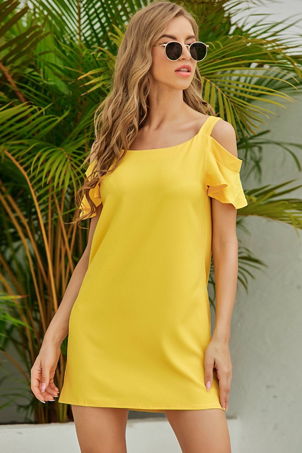 Cold - Shoulder Mini Dress - ShalayeFashion