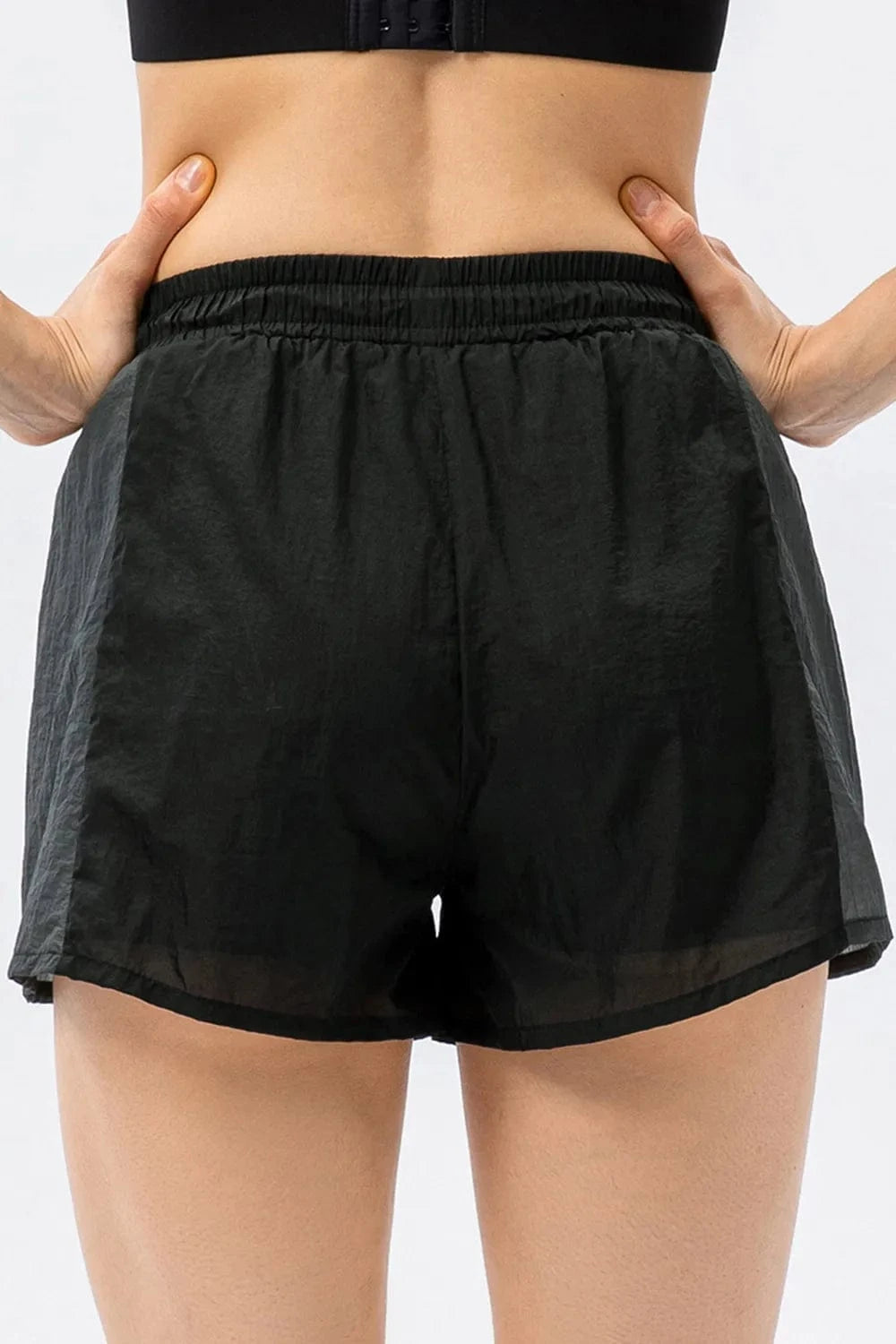Color Block Drawstring Active Shorts - ShalayeFashion
