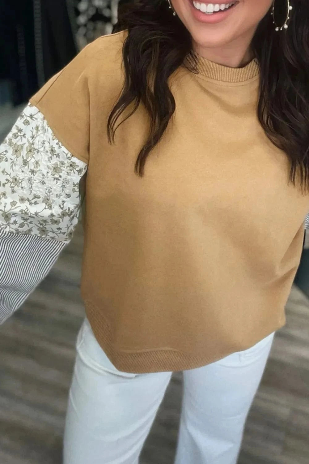 Color Block Long Sleeve Sweatshirt - ShalayeFashion