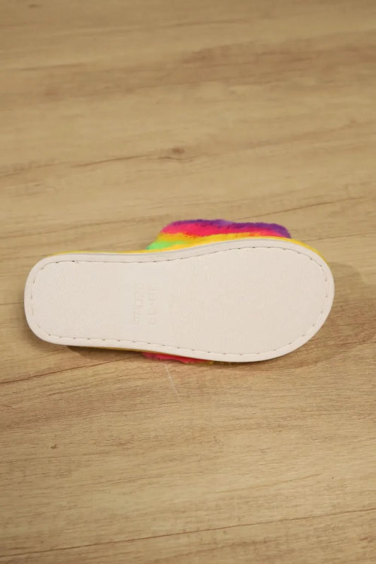 Color Block Open Toe Faux Fur PVC Slippers - ShalayeFashion
