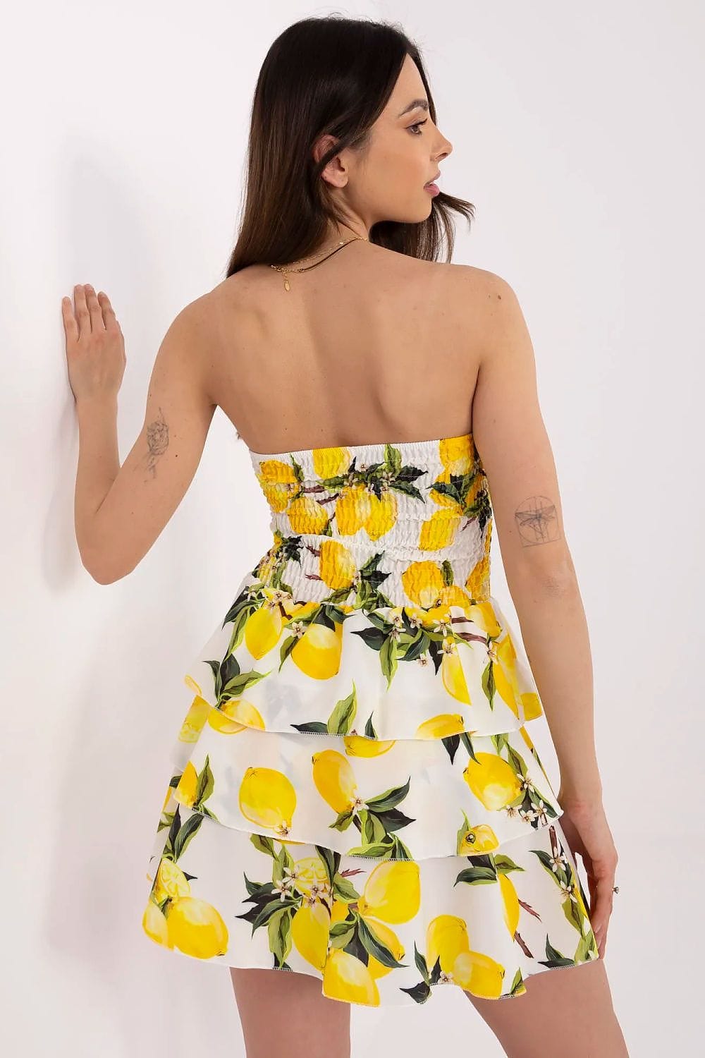 Colorful Mini Dress Flared Stiffened Cups - ShalayeFashion