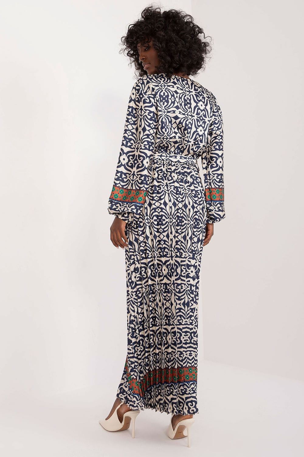 Colorful Print Maxi Dress Envelope Neck - ShalayeFashion
