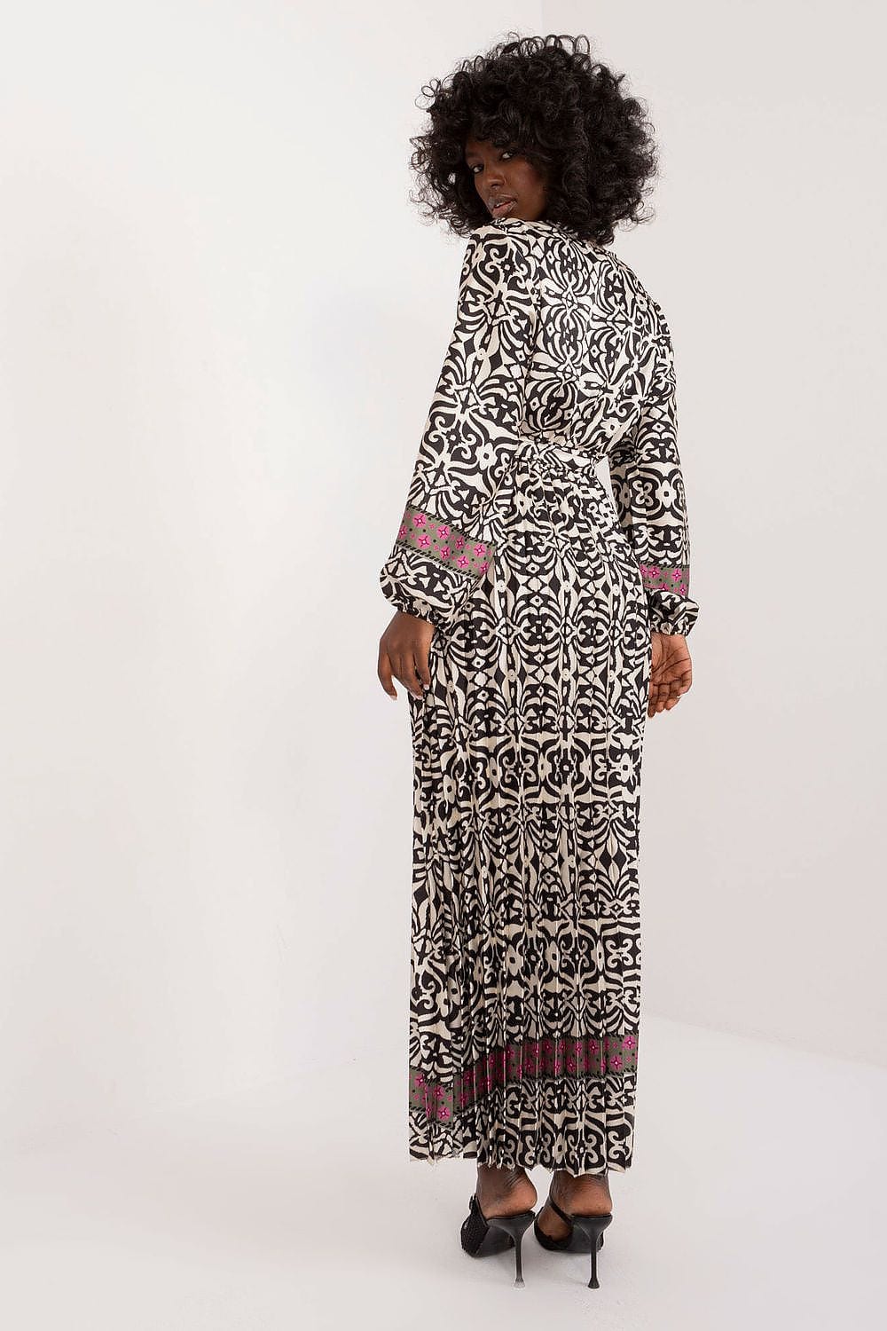Colorful Print Maxi Dress Envelope Neck - ShalayeFashion