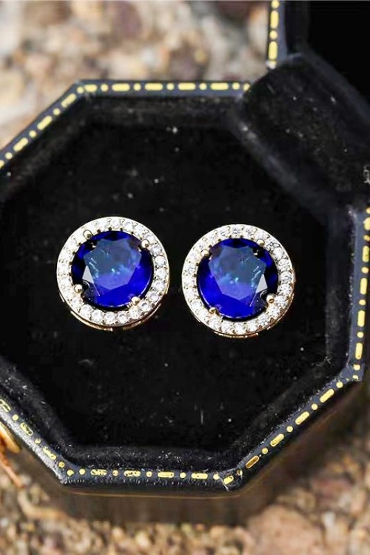 Contrast 2 Carat Moissanite Platinum - Plated Stud Earrings - ShalayeFashion