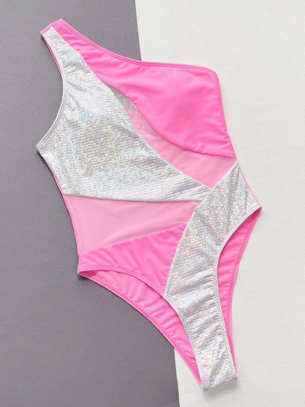 Contrast Panel One - Piece Swimsuit - ShalayeFashion
