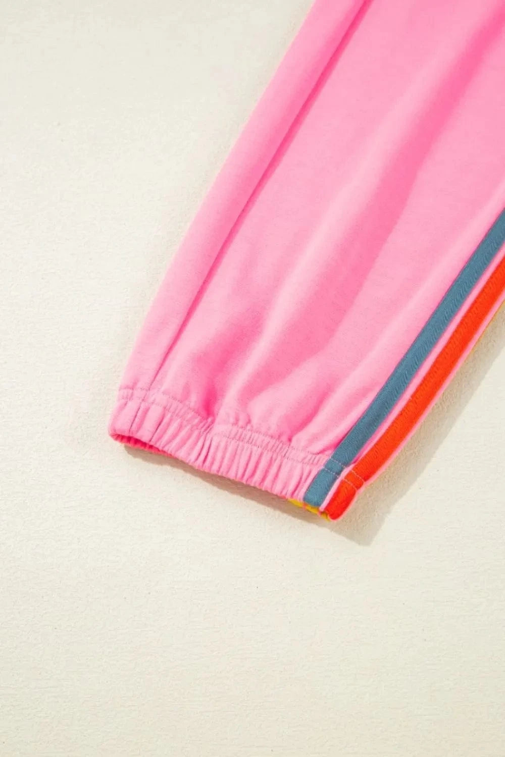 Contrast Striped Elastic Waist Active Pants - ShalayeFashion