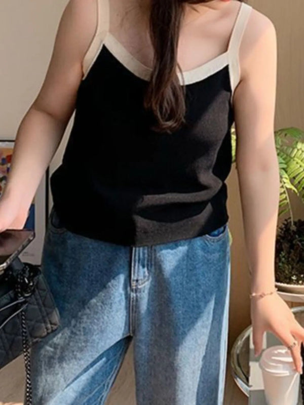 Contrast Trim Cami Top - ShalayeFashion