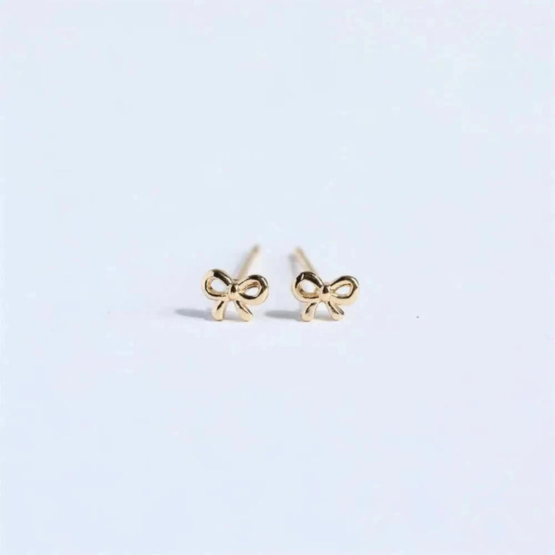 Copper Bow Stud Earrings - ShalayeFashion