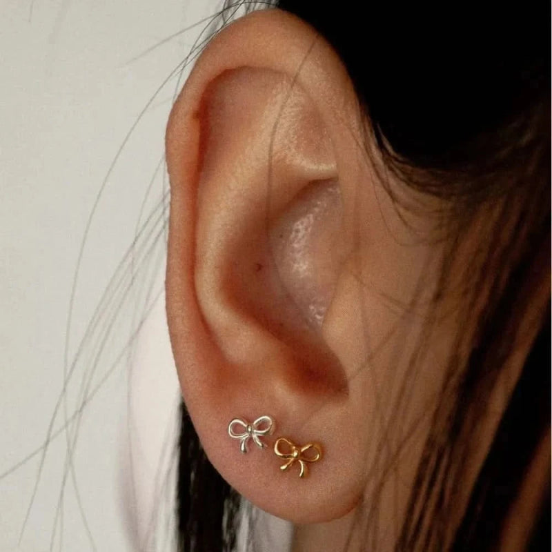 Copper Bow Stud Earrings - ShalayeFashion