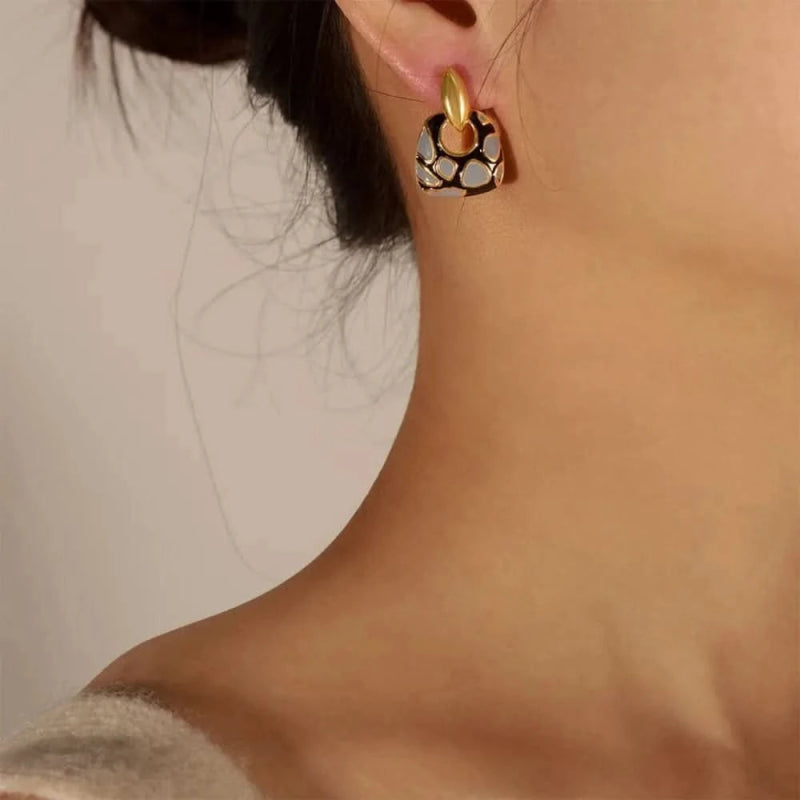 Copper Oil Drip Earrings - ShalayeFashion