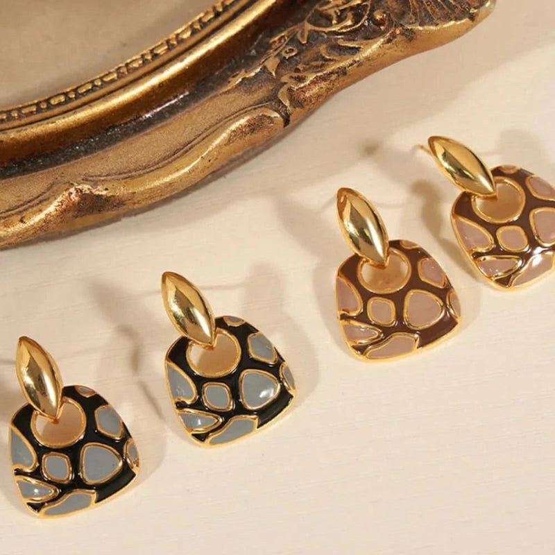 Copper Oil Drip Earrings - ShalayeFashion