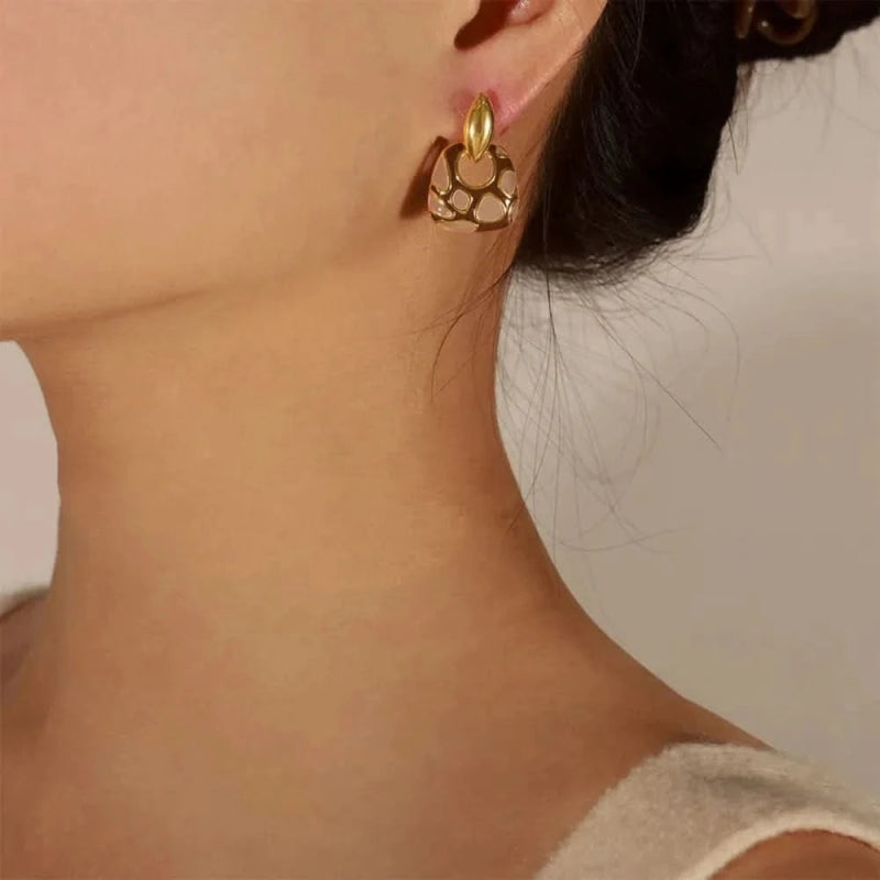 Copper Oil Drip Earrings - ShalayeFashion