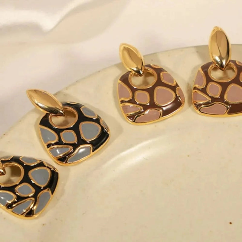 Copper Oil Drip Earrings - ShalayeFashion
