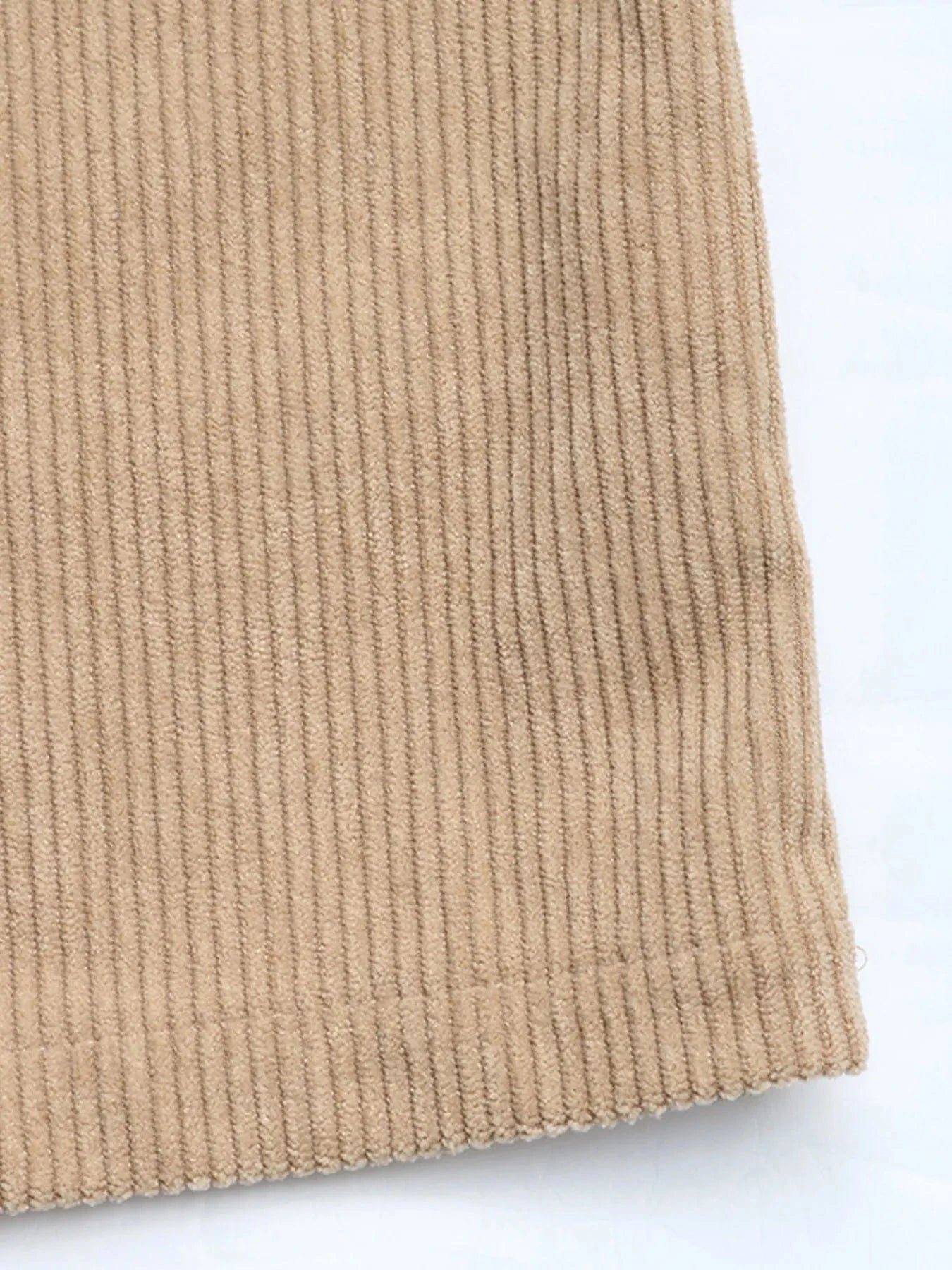 Corduroy Overall Dress with Pocket - ShalayeFashion