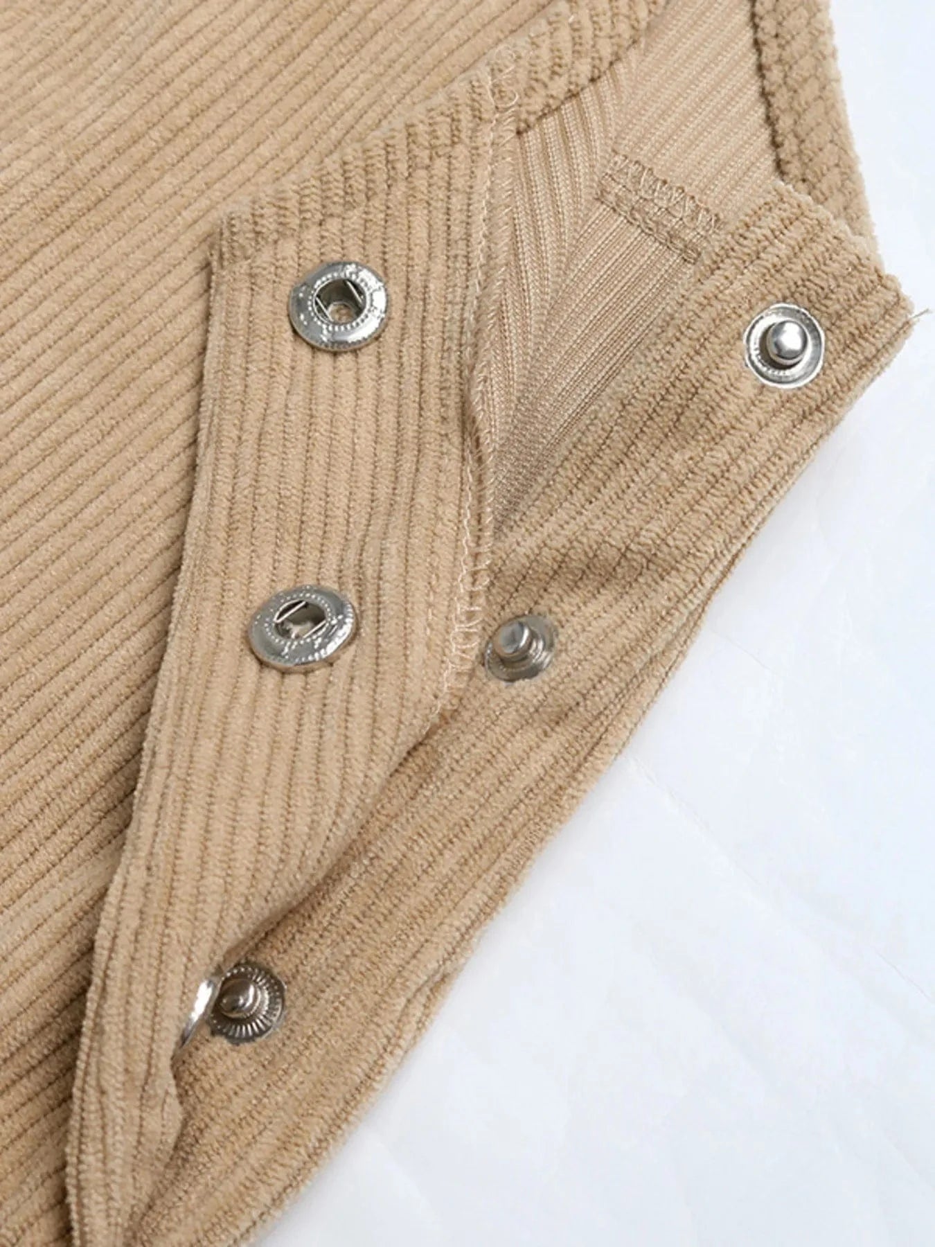 Corduroy Overall Dress with Pocket - ShalayeFashion