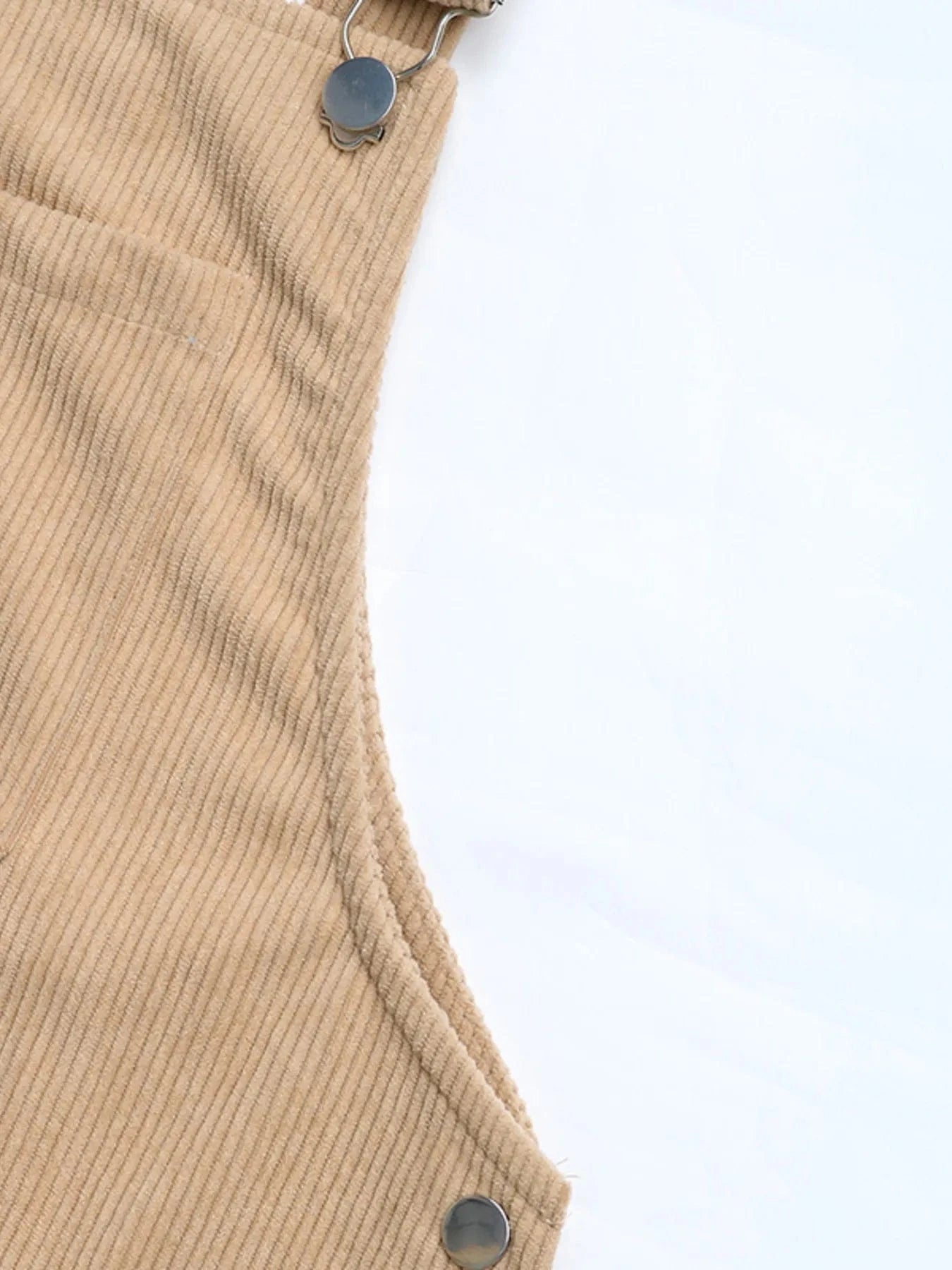 Corduroy Overall Dress with Pocket - ShalayeFashion