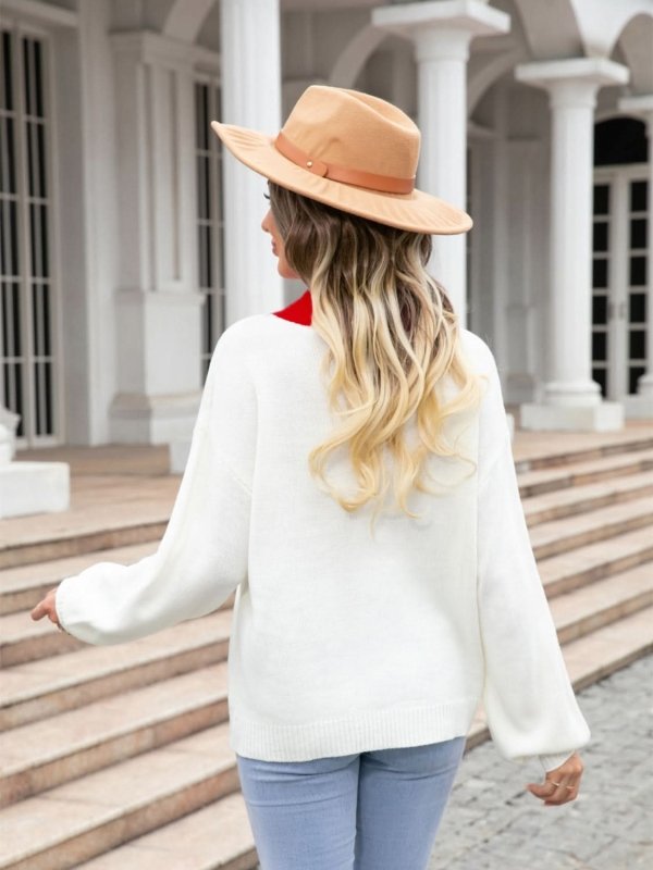 Cozy Angel Wings Heart Acrylic Sweater - ShalayeFashion