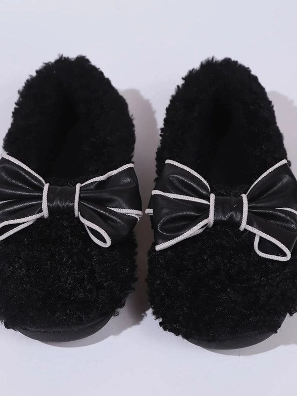 Cozy Bow - Knot Fluffy Indoor Slippers - ShalayeFashion