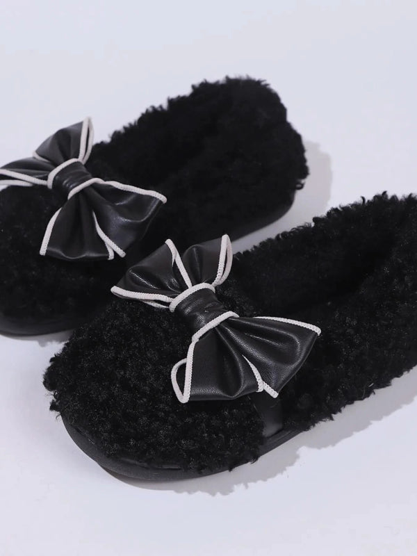 Cozy Bow - Knot Fluffy Indoor Slippers - ShalayeFashion