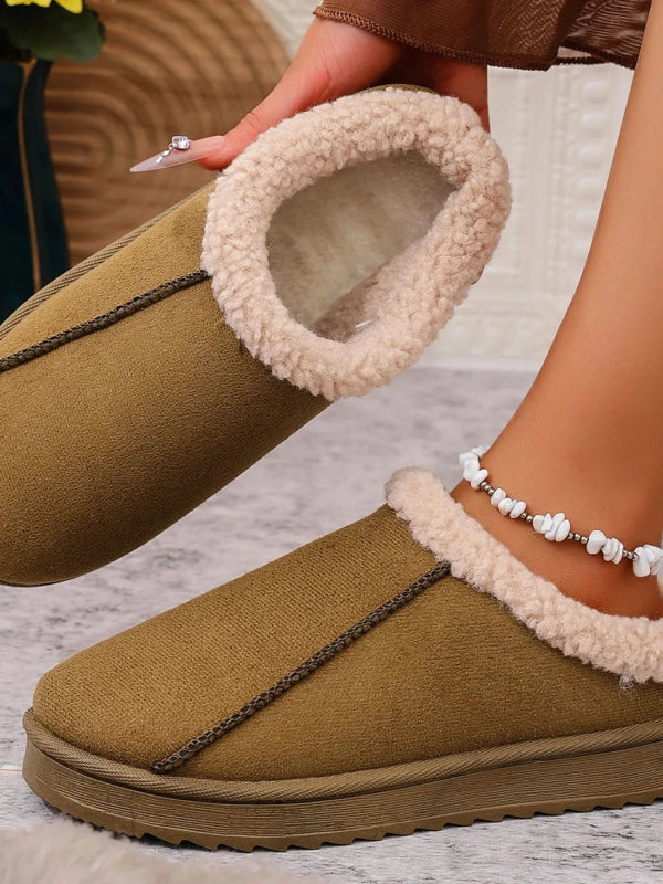 Cozy Faux Fur Lined Slippers - ShalayeFashion