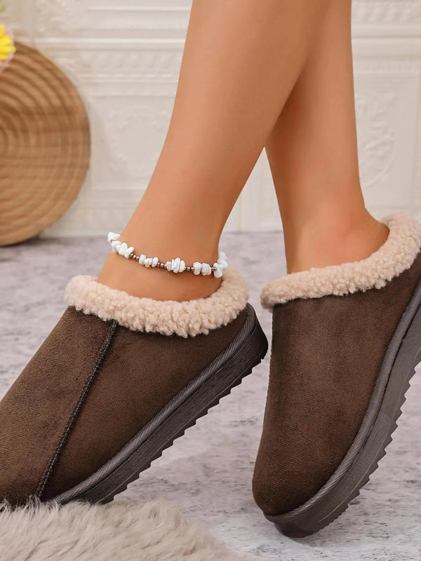Cozy Faux Fur Lined Slippers - ShalayeFashion