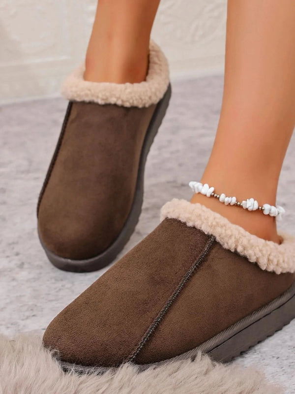Cozy Faux Fur Lined Slippers - ShalayeFashion
