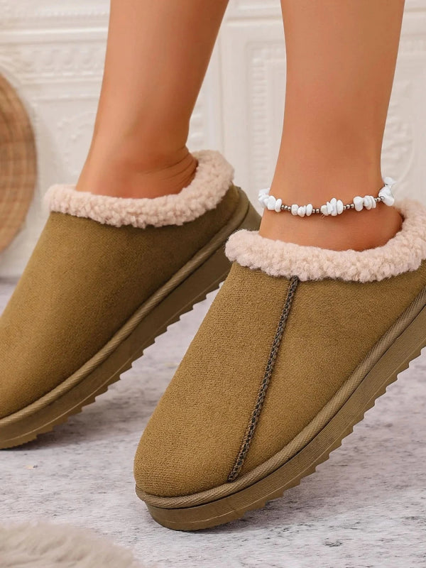Cozy Faux Fur Lined Slippers - ShalayeFashion