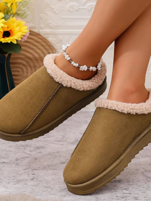 Cozy Faux Fur Lined Slippers - ShalayeFashion