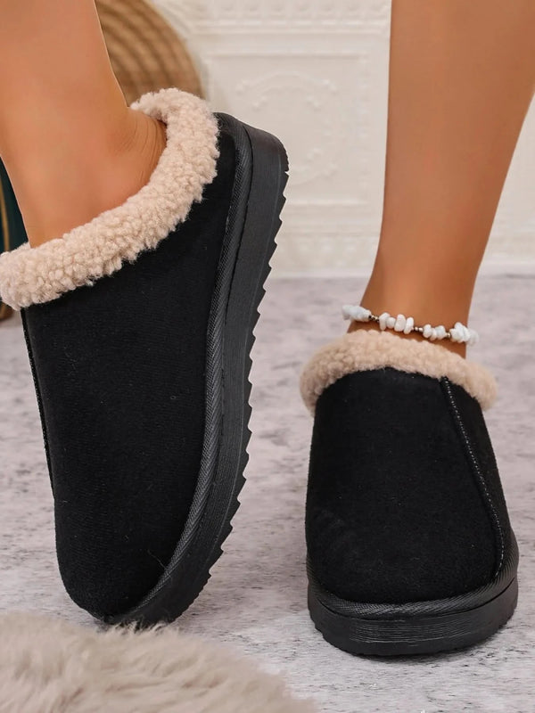 Cozy Faux Fur Lined Slippers - ShalayeFashion