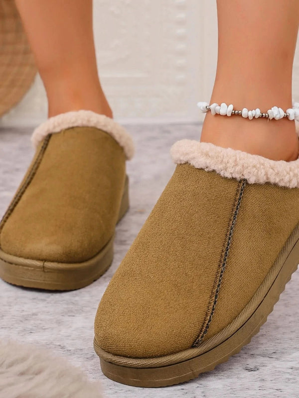Cozy Faux Fur Lined Slippers - ShalayeFashion