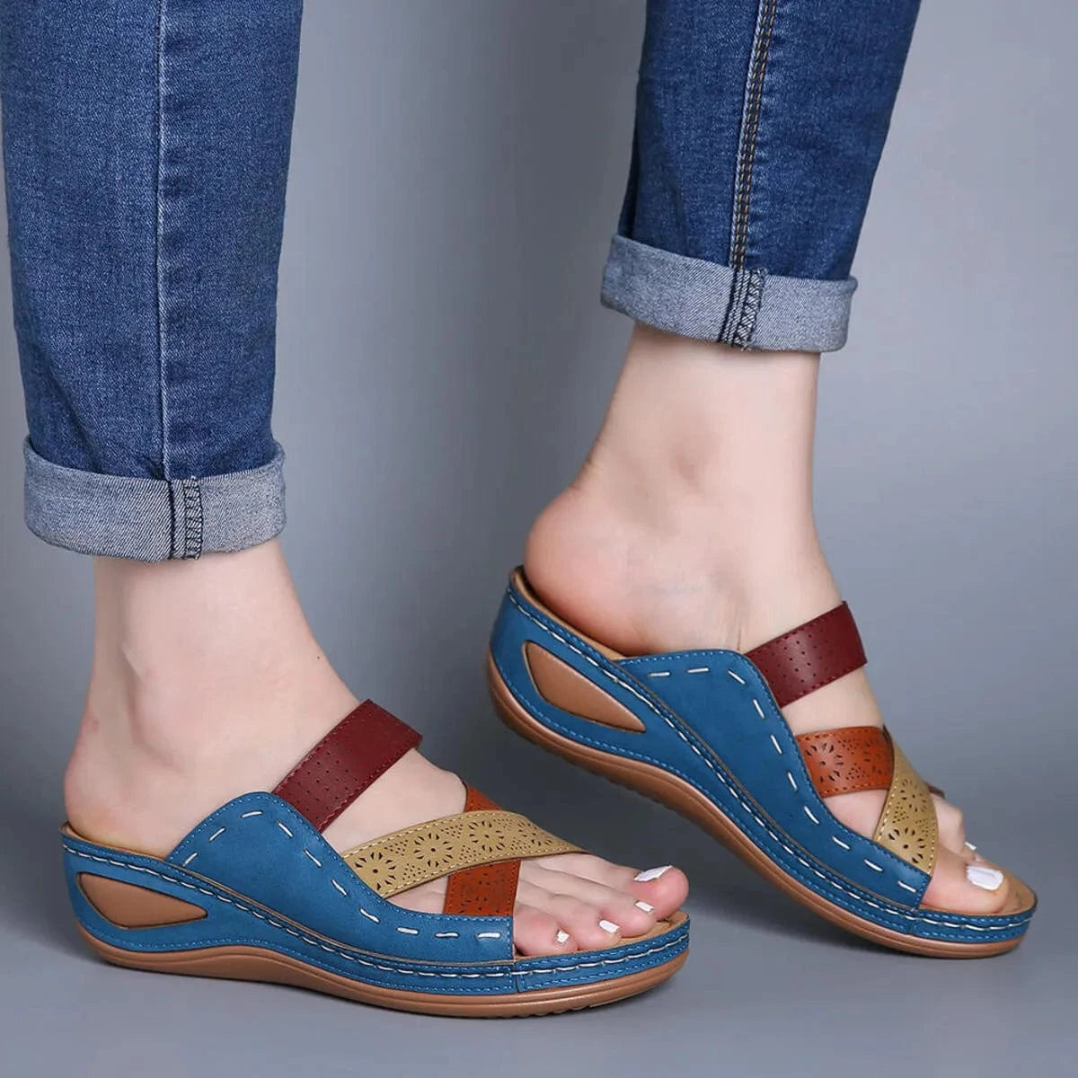 Crisscross Casual Wedge Sandals - ShalayeFashion