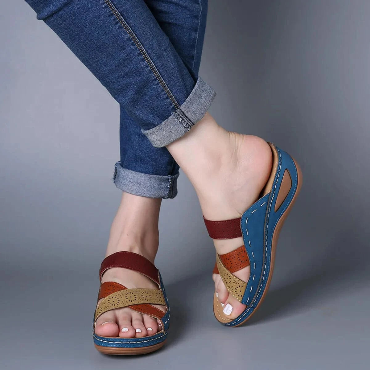 Crisscross Casual Wedge Sandals - ShalayeFashion