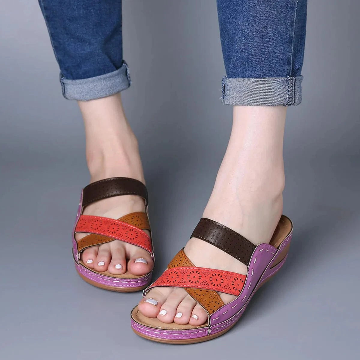Crisscross Casual Wedge Sandals - ShalayeFashion