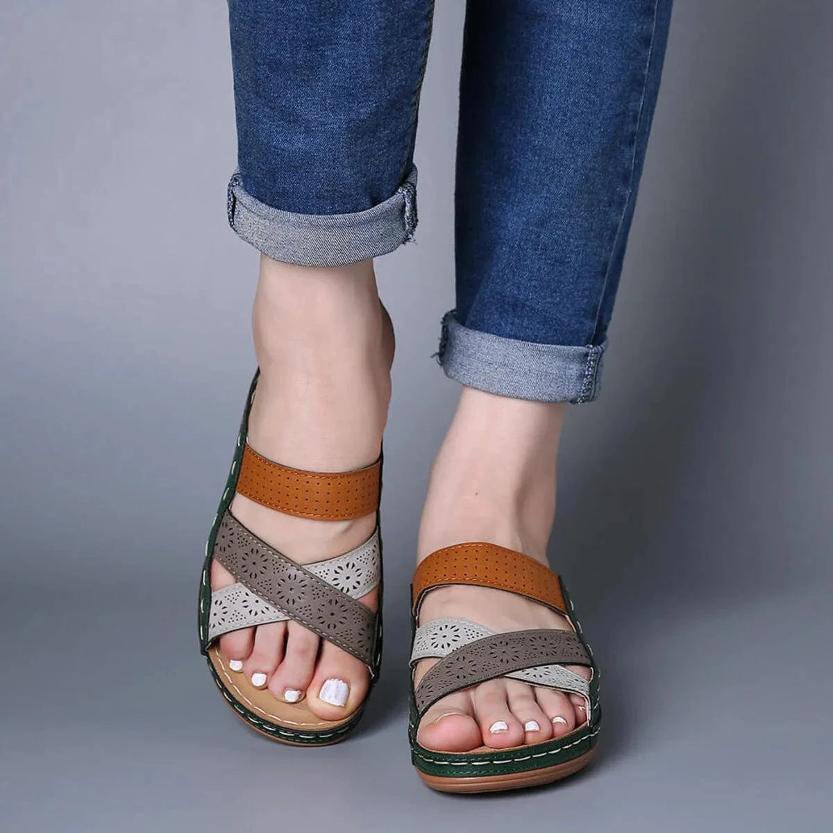 Crisscross Casual Wedge Sandals - ShalayeFashion