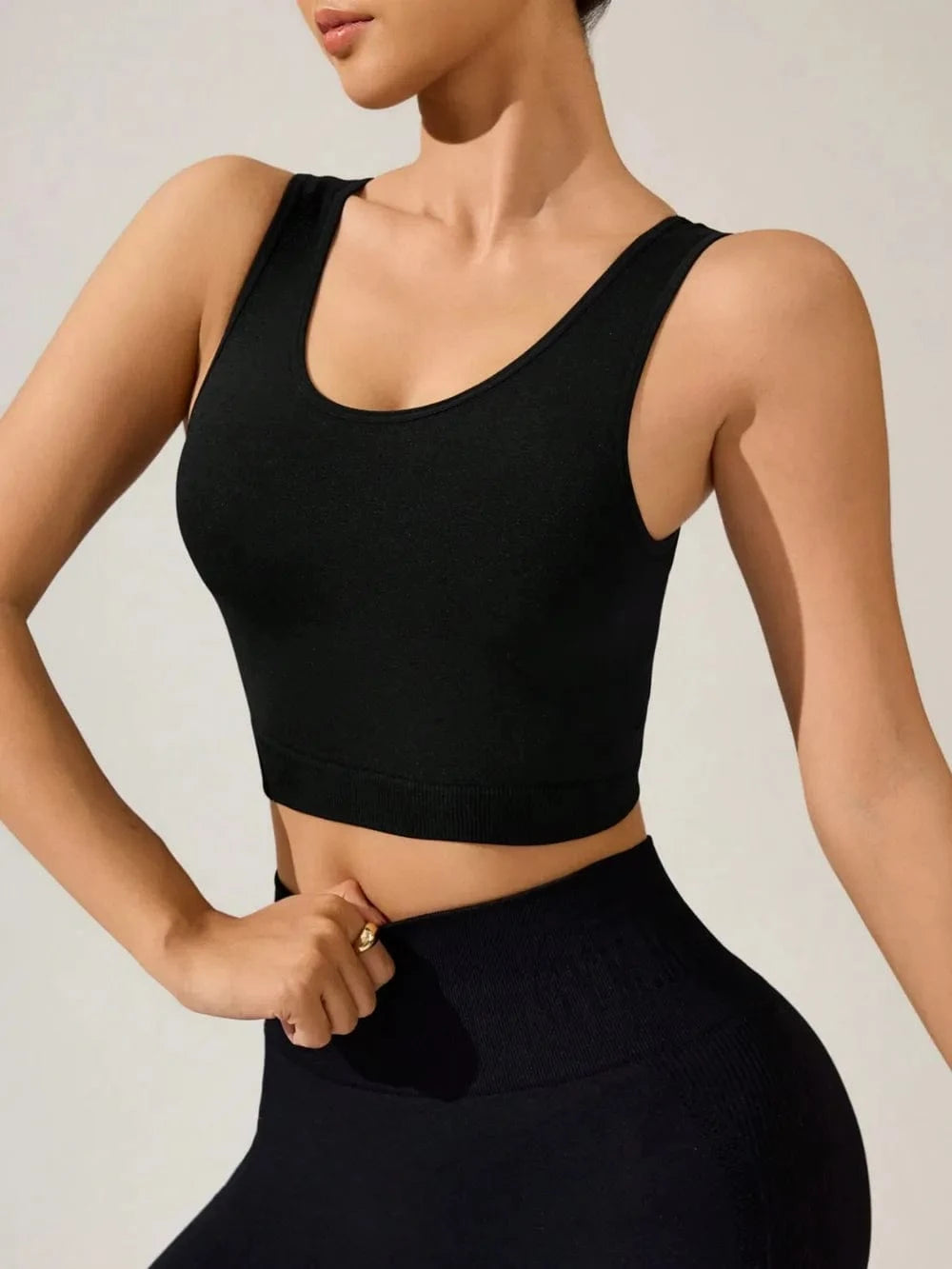 Crisscross Cropped Active Tank - ShalayeFashion
