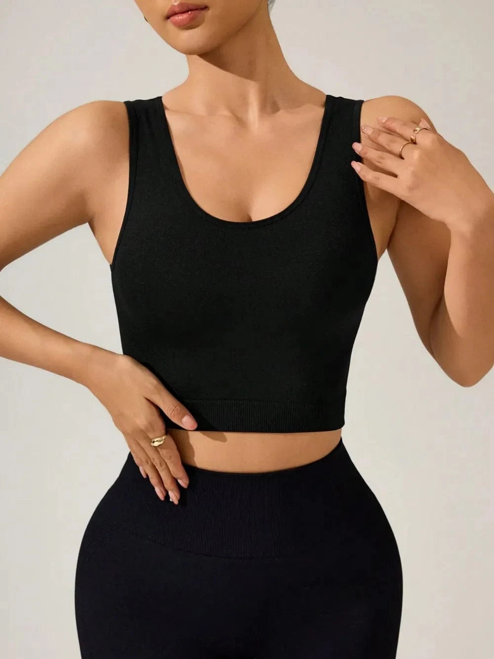 Crisscross Cropped Active Tank - ShalayeFashion