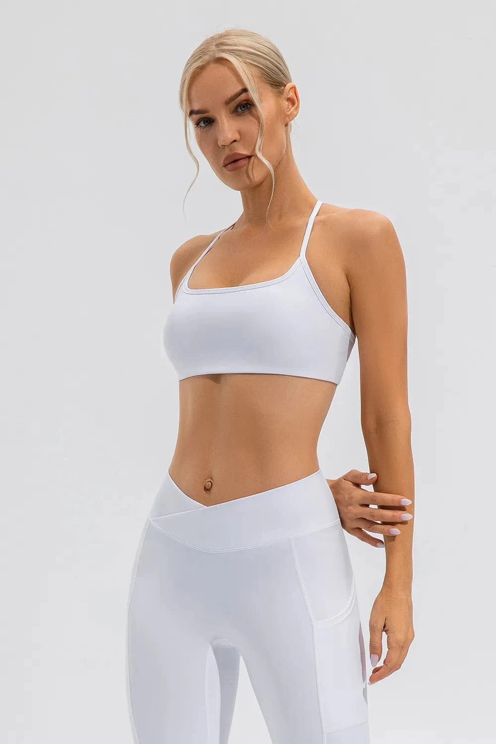 Crisscross Spaghetti Strap Active Cami - ShalayeFashion