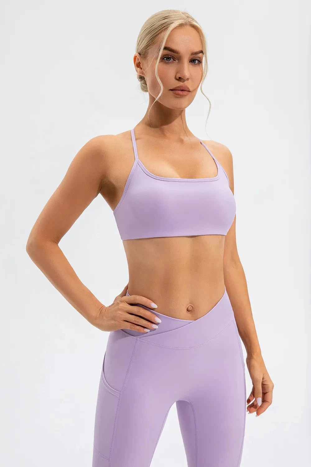 Crisscross Spaghetti Strap Active Cami - ShalayeFashion