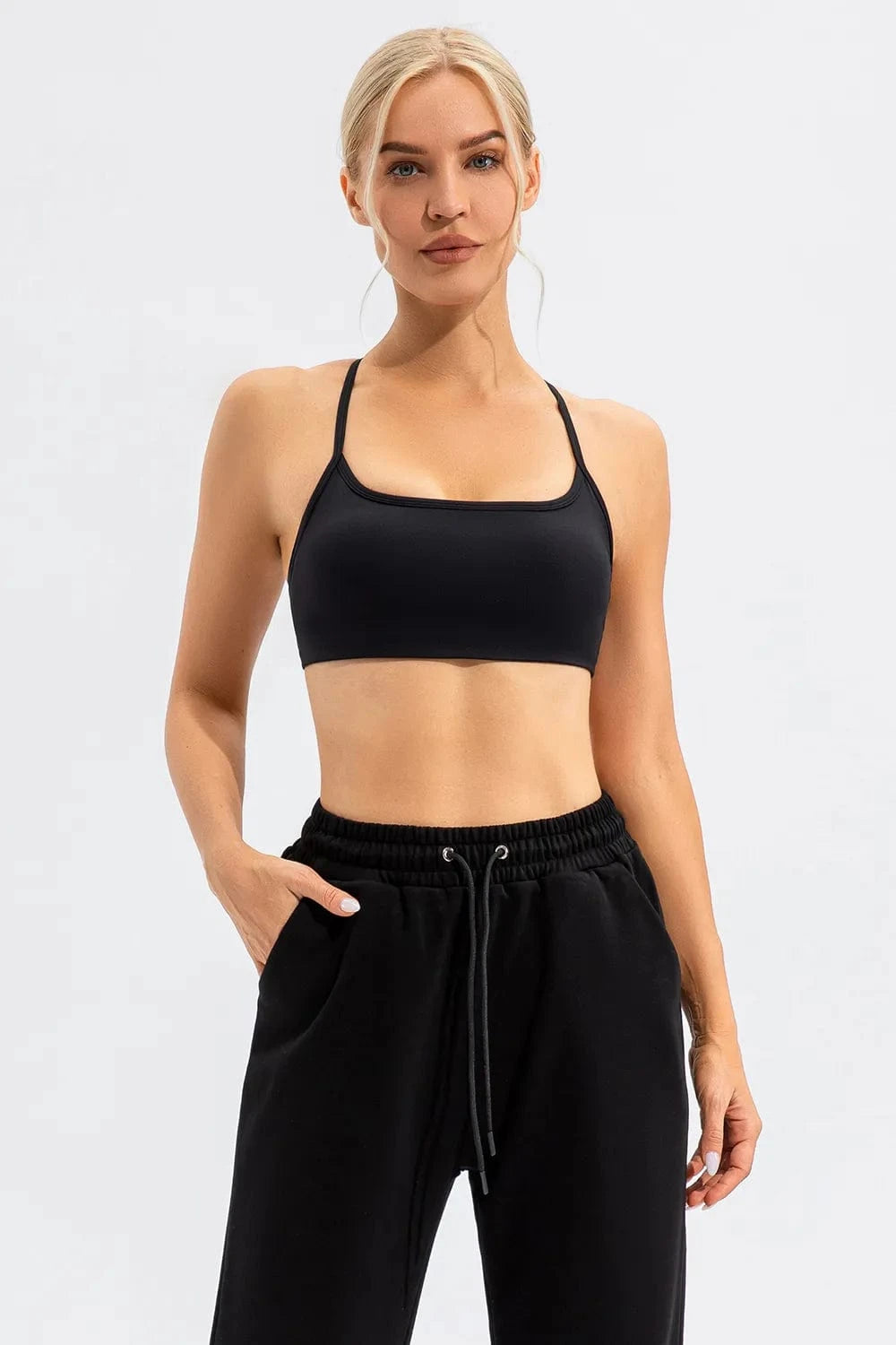 Crisscross Spaghetti Strap Active Cami - ShalayeFashion